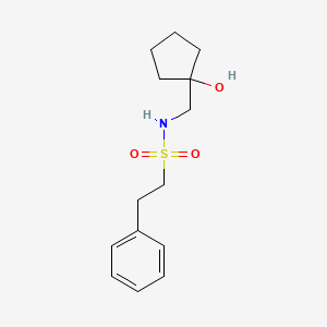 molecular formula C14H21NO3S B2769377 N-((1-hydroxycyclopentyl)methyl)-2-phenylethanesulfonamide CAS No. 1217075-70-1