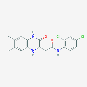 molecular formula C18H17Cl2N3O2 B2769398 N-(2,4-dichlorophenyl)-2-(6,7-dimethyl-3-oxo-1,2,3,4-tetrahydroquinoxalin-2-yl)acetamide CAS No. 1008865-92-6