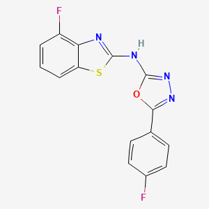 N-(4-fluoro-1,3-benzothiazol-2-yl)-5-(4-fluorophenyl)-1,3,4-oxadiazol-2-amine