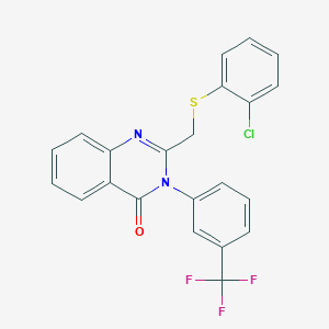 2-[(2-Chlorophenyl)sulfanylmethyl]-3-[3-(trifluoromethyl)phenyl]quinazolin-4-one