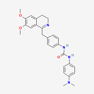 molecular formula C27H30N4O3 B2769419 1-(4-((6,7-Dimethoxy(3,4-dihydroisoquinolyl))methyl)phenyl)-3-(4-(dimethylamino)phenyl)urea CAS No. 1024361-27-0