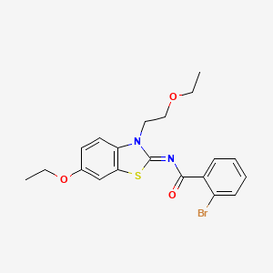 molecular formula C20H21BrN2O3S B2769420 (Z)-2-bromo-N-(6-ethoxy-3-(2-ethoxyethyl)benzo[d]thiazol-2(3H)-ylidene)benzamide CAS No. 865174-23-8
