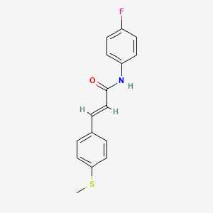 molecular formula C16H14FNOS B2769435 N-(4-Fluorophenyl)-3-(4-(methylthio)phenyl)acrylamide CAS No. 478258-06-9