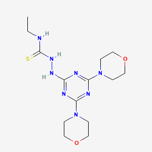 molecular formula C14H24N8O2S B2769437 2-(4,6-dimorpholino-1,3,5-triazin-2-yl)-N-ethylhydrazinecarbothioamide CAS No. 292168-03-7