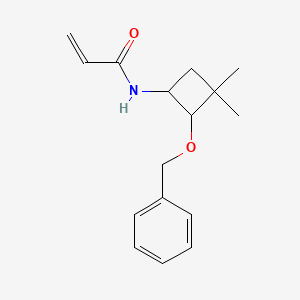 molecular formula C16H21NO2 B2769468 N-(3,3-Dimethyl-2-phenylmethoxycyclobutyl)prop-2-enamide CAS No. 2361656-86-0
