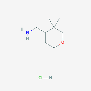 molecular formula C8H18ClNO B2769471 (3,3-Dimethyloxan-4-yl)methanamine hydrochloride CAS No. 2241144-69-2