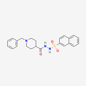 molecular formula C23H25N3O3S B2769512 N'-[(1-benzyl-4-piperidinyl)carbonyl]-2-naphthalenesulfonohydrazide CAS No. 439111-11-2