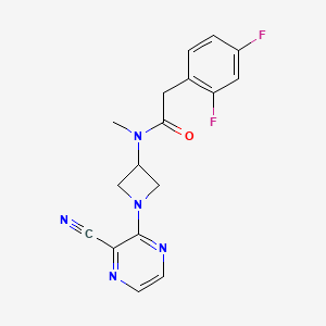 molecular formula C17H15F2N5O B2769514 N-[1-(3-Cyanopyrazin-2-yl)azetidin-3-yl]-2-(2,4-difluorophenyl)-N-methylacetamide CAS No. 2380166-65-2
