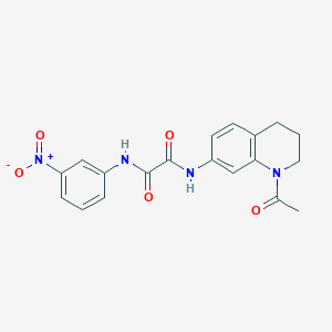 molecular formula C19H18N4O5 B2769524 N-(1-acetyl-1,2,3,4-tetrahydroquinolin-7-yl)-N'-(3-nitrophenyl)ethanediamide CAS No. 898413-38-2