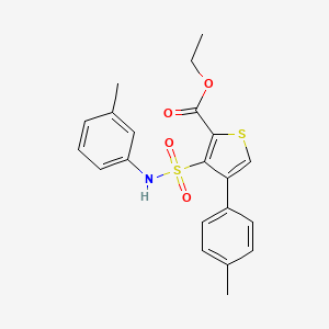 molecular formula C21H21NO4S2 B2769543 Ethyl 4-(4-methylphenyl)-3-[(3-methylphenyl)sulfamoyl]thiophene-2-carboxylate CAS No. 946268-74-2