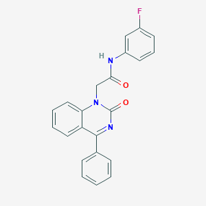molecular formula C22H16FN3O2 B2769546 N-(3-fluorophenyl)-2-(2-oxo-4-phenyl-1,2-dihydroquinazolin-1-yl)acetamide CAS No. 932456-99-0