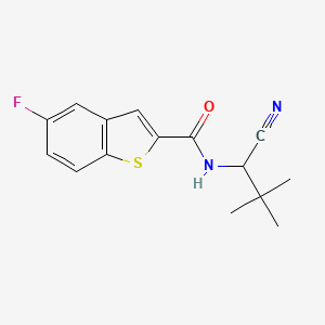 molecular formula C15H15FN2OS B2769550 N-(1-Cyano-2,2-dimethylpropyl)-5-fluoro-1-benzothiophene-2-carboxamide CAS No. 2224394-71-0