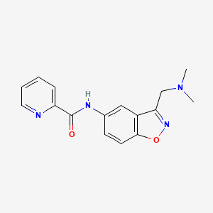 molecular formula C16H16N4O2 B2769563 N-{3-[(dimethylamino)methyl]-1,2-benzoxazol-5-yl}pyridine-2-carboxamide CAS No. 2380033-03-2