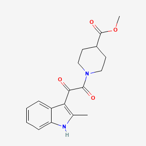 molecular formula C18H20N2O4 B2769577 methyl 1-[2-(2-methyl-1H-indol-3-yl)-2-oxoacetyl]piperidine-4-carboxylate CAS No. 852368-47-9