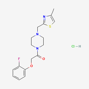 molecular formula C17H21ClFN3O2S B2769582 2-(2-Fluorophenoxy)-1-(4-((4-methylthiazol-2-yl)methyl)piperazin-1-yl)ethanone hydrochloride CAS No. 1216522-99-4