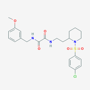 molecular formula C23H28ClN3O5S B2769590 N1-(2-(1-((4-chlorophenyl)sulfonyl)piperidin-2-yl)ethyl)-N2-(3-methoxybenzyl)oxalamide CAS No. 898460-57-6