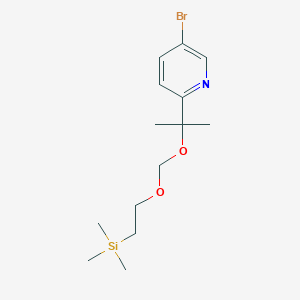 molecular formula C14H24BrNO2Si B2769596 5-Bromo-2-(2-{[2-(trimethylsilyl)ethoxy]methoxy}propan-2-yl)pyridine CAS No. 552287-64-6