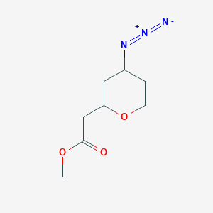 molecular formula C8H13N3O3 B2769608 Methyl 2-(4-azidooxan-2-yl)acetate CAS No. 2385893-03-6