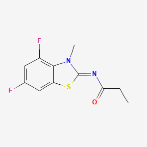 molecular formula C11H10F2N2OS B2769622 N-[(2Z)-4,6-difluoro-3-methyl-2,3-dihydro-1,3-benzothiazol-2-ylidene]propanamide CAS No. 868375-38-6
