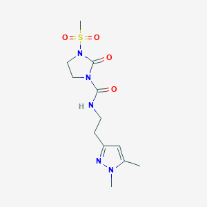 molecular formula C12H19N5O4S B2769627 N-[2-(1,5-dimethyl-1H-pyrazol-3-yl)ethyl]-3-methanesulfonyl-2-oxoimidazolidine-1-carboxamide CAS No. 2034237-35-7