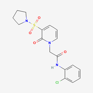 molecular formula C17H18ClN3O4S B2769649 N-(2-chlorophenyl)-2-[2-oxo-3-(pyrrolidine-1-sulfonyl)-1,2-dihydropyridin-1-yl]acetamide CAS No. 1251705-14-2