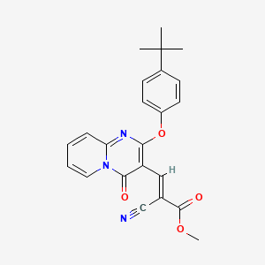 molecular formula C23H21N3O4 B2769651 methyl (2E)-3-[2-(4-tert-butylphenoxy)-4-oxo-4H-pyrido[1,2-a]pyrimidin-3-yl]-2-cyanoprop-2-enoate CAS No. 620104-79-2