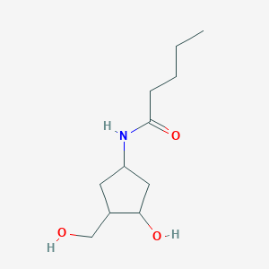 molecular formula C11H21NO3 B2769670 N-(3-hydroxy-4-(hydroxymethyl)cyclopentyl)pentanamide CAS No. 1421462-09-0