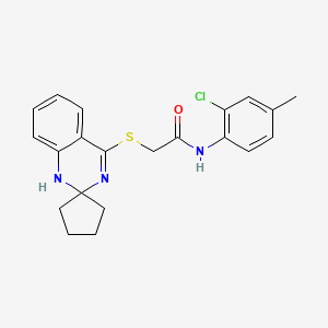 molecular formula C21H22ClN3OS B2769683 N-(2-chloro-4-methylphenyl)-2-{1'H-spiro[cyclopentane-1,2'-quinazoline]sulfanyl}acetamide CAS No. 893787-68-3