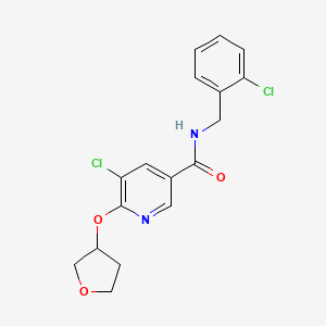 molecular formula C17H16Cl2N2O3 B2769702 5-chloro-N-[(2-chlorophenyl)methyl]-6-(oxolan-3-yloxy)pyridine-3-carboxamide CAS No. 1903568-41-1