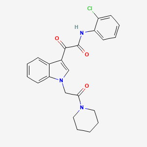 N-(2-chlorophenyl)-2-oxo-2-[1-(2-oxo-2-piperidin-1-ylethyl)indol-3-yl]acetamide