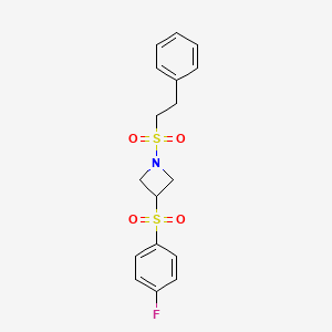 3-((4-Fluorophenyl)sulfonyl)-1-(phenethylsulfonyl)azetidine
