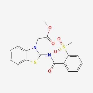 Methyl 2-[2-(2-methylsulfonylbenzoyl)imino-1,3-benzothiazol-3-yl]acetate