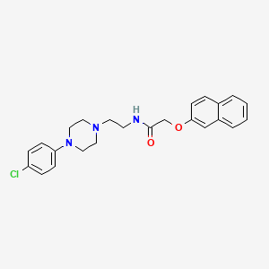 molecular formula C24H26ClN3O2 B2769721 N-(2-(4-(4-chlorophenyl)piperazin-1-yl)ethyl)-2-(naphthalen-2-yloxy)acetamide CAS No. 1049370-87-7