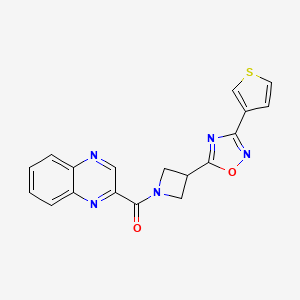Quinoxalin-2-yl(3-(3-(thiophen-3-yl)-1,2,4-oxadiazol-5-yl)azetidin-1-yl)methanone