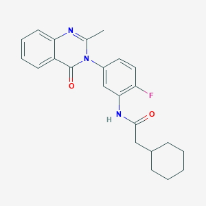 2-cyclohexyl-N-(2-fluoro-5-(2-methyl-4-oxoquinazolin-3(4H)-yl)phenyl)acetamide