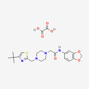 N-(benzo[d][1,3]dioxol-5-yl)-2-(4-((4-(tert-butyl)thiazol-2-yl)methyl)piperazin-1-yl)acetamide oxalate