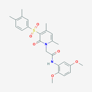 molecular formula C25H28N2O6S B2769753 N-(2,5-dimethoxyphenyl)-2-[3-(3,4-dimethylbenzenesulfonyl)-4,6-dimethyl-2-oxo-1,2-dihydropyridin-1-yl]acetamide CAS No. 946353-88-4