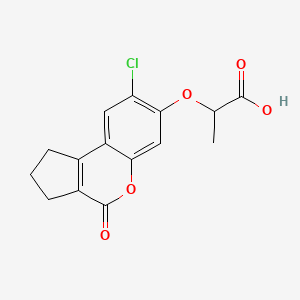 2-[(8-Chloro-4-oxo-1,2,3,4-tetrahydrocyclopenta[c]chromen-7-yl)oxy]propanoic acid