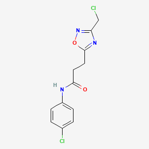 molecular formula C12H11Cl2N3O2 B2769765 3-[3-(chloromethyl)-1,2,4-oxadiazol-5-yl]-N-(4-chlorophenyl)propanamide CAS No. 945138-51-2