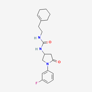 molecular formula C19H24FN3O2 B2769771 1-(2-(Cyclohex-1-en-1-yl)ethyl)-3-(1-(3-fluorophenyl)-5-oxopyrrolidin-3-yl)urea CAS No. 894027-23-7