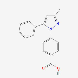 molecular formula C17H14N2O2 B2769794 4-(3-methyl-5-phenyl-1H-pyrazol-1-yl)benzoic acid CAS No. 93323-55-8