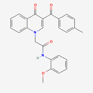 molecular formula C26H22N2O4 B2769799 N-(2-methoxyphenyl)-2-[3-(4-methylbenzoyl)-4-oxo-1,4-dihydroquinolin-1-yl]acetamide CAS No. 898343-88-9