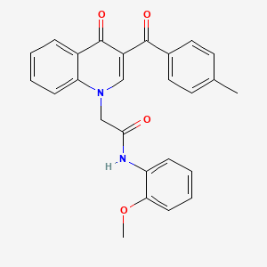 molecular formula C26H22N2O4 B2769799 N-(2-methoxyphenyl)-2-(3-(4-methylbenzoyl)-4-oxoquinolin-1(4H)-yl)acetamide CAS No. 898343-88-9