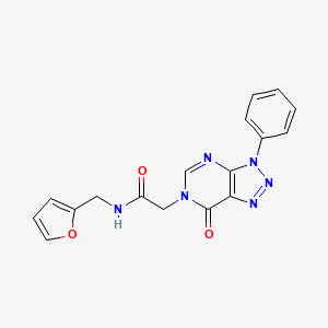 molecular formula C17H14N6O3 B2769814 N-(furan-2-ylmethyl)-2-(7-oxo-3-phenyltriazolo[4,5-d]pyrimidin-6-yl)acetamide CAS No. 863018-67-1