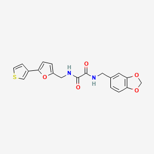 molecular formula C19H16N2O5S B2769820 N'-[(2H-1,3-benzodioxol-5-yl)methyl]-N-{[5-(thiophen-3-yl)furan-2-yl]methyl}ethanediamide CAS No. 2034341-33-6