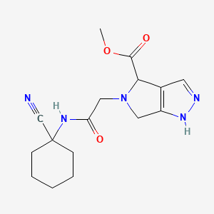 molecular formula C16H21N5O3 B2769828 Methyl 5-[2-[(1-cyanocyclohexyl)amino]-2-oxoethyl]-4,6-dihydro-1H-pyrrolo[3,4-c]pyrazole-4-carboxylate CAS No. 2418641-83-3