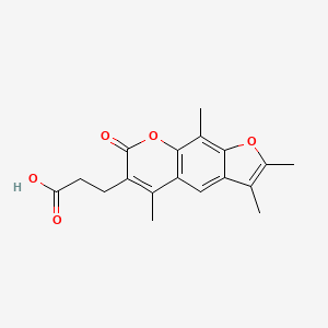 molecular formula C18H18O5 B2769851 3-(2,3,5,9-tetramethyl-7-oxo-7H-furo[3,2-g]chromen-6-yl)propanoic acid CAS No. 777857-45-1