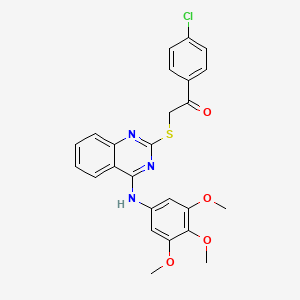 1-(4-Chlorophenyl)-2-[4-(3,4,5-trimethoxyanilino)quinazolin-2-yl]sulfanylethanone