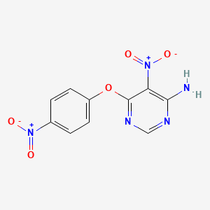 molecular formula C10H7N5O5 B2769925 5-Nitro-6-(4-nitrophenoxy)pyrimidin-4-amine CAS No. 681271-63-6