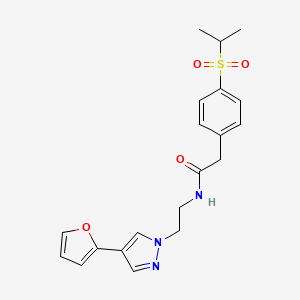 N-(2-(4-(furan-2-yl)-1H-pyrazol-1-yl)ethyl)-2-(4-(isopropylsulfonyl)phenyl)acetamide